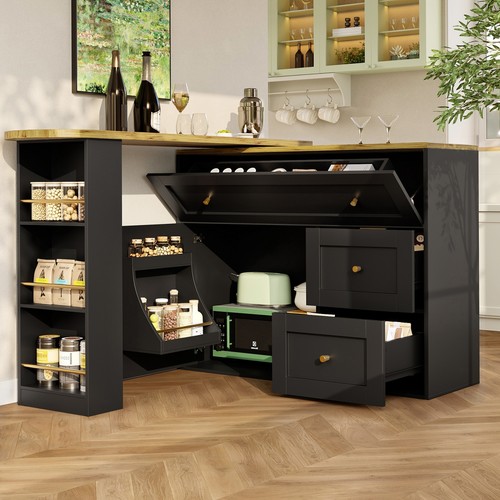 Kitchen island extendable bar - extendable,
