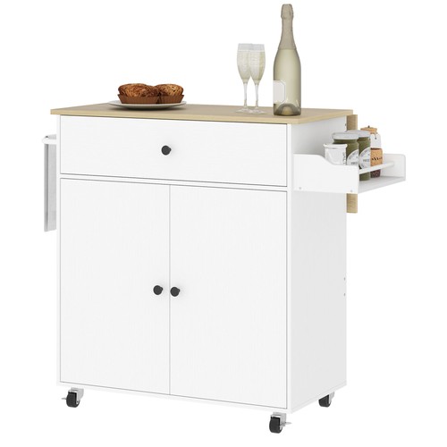 Homcom kitchen island with - kitchen,