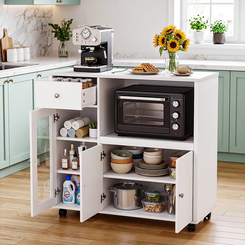 Sideboard with microwave shelf - sideboard,